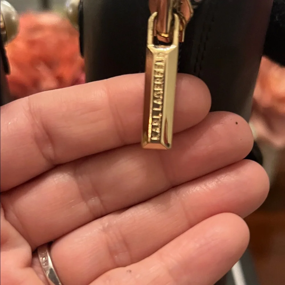 Karl Lagerfeld Black Heeled Boots with Pearl Accents - Picture 5 of 11